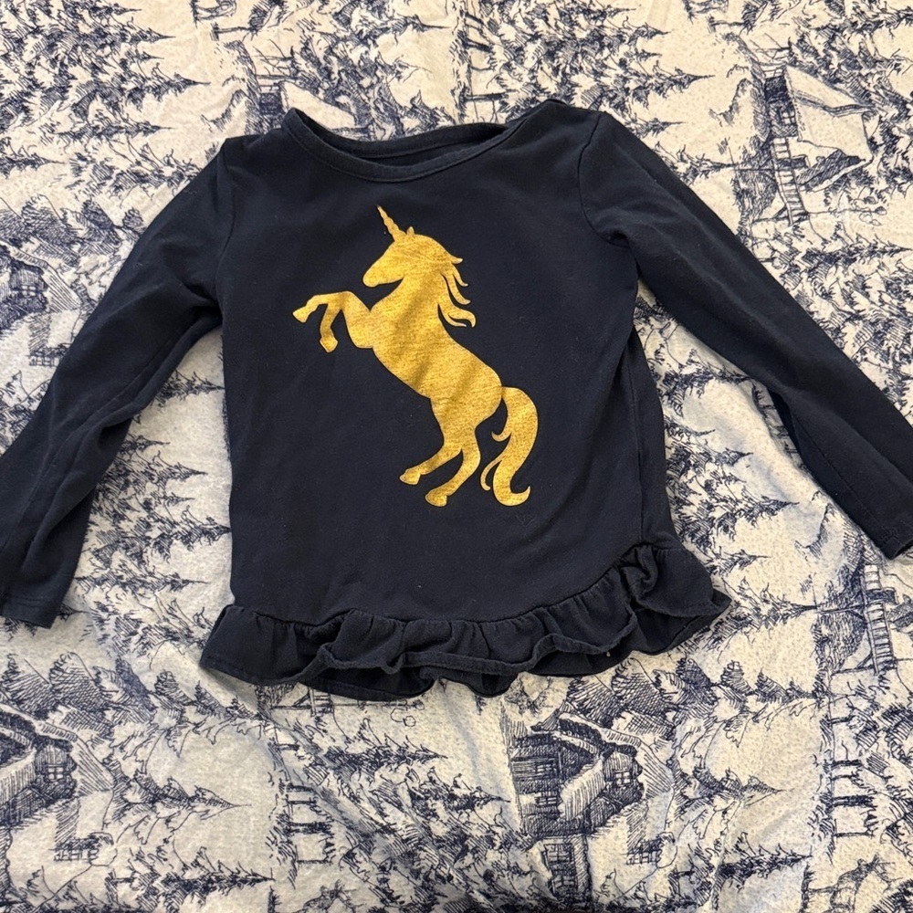Garanimals Navy Long Sleeve with Gold Unicorn